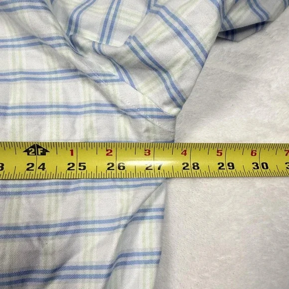 Brooks Brothers Shirt Mens XL Blue Green Plaid Madison Non Iron Button Down - Picture 9 of 11